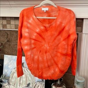Cashmere Orange tie-dye kujten Sweater